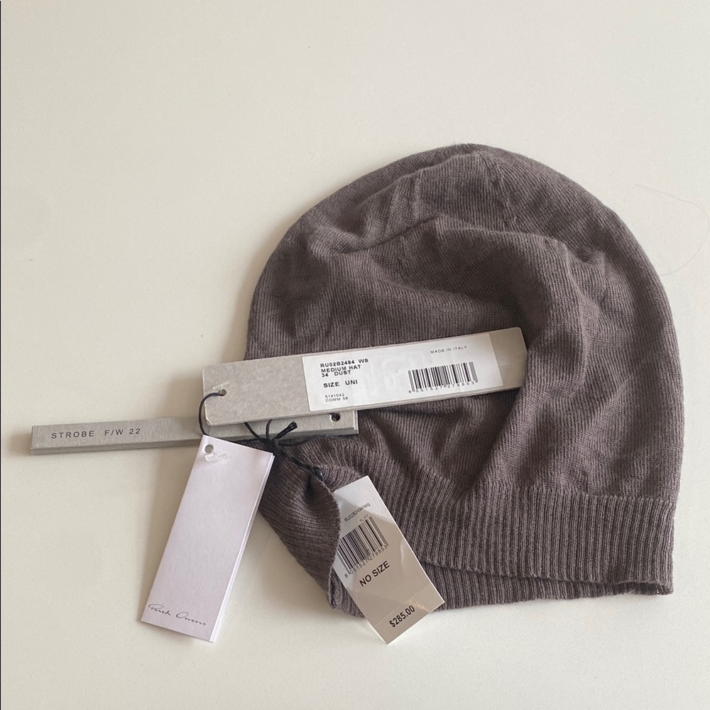 Rick Owens Grey Cashmere Beanie